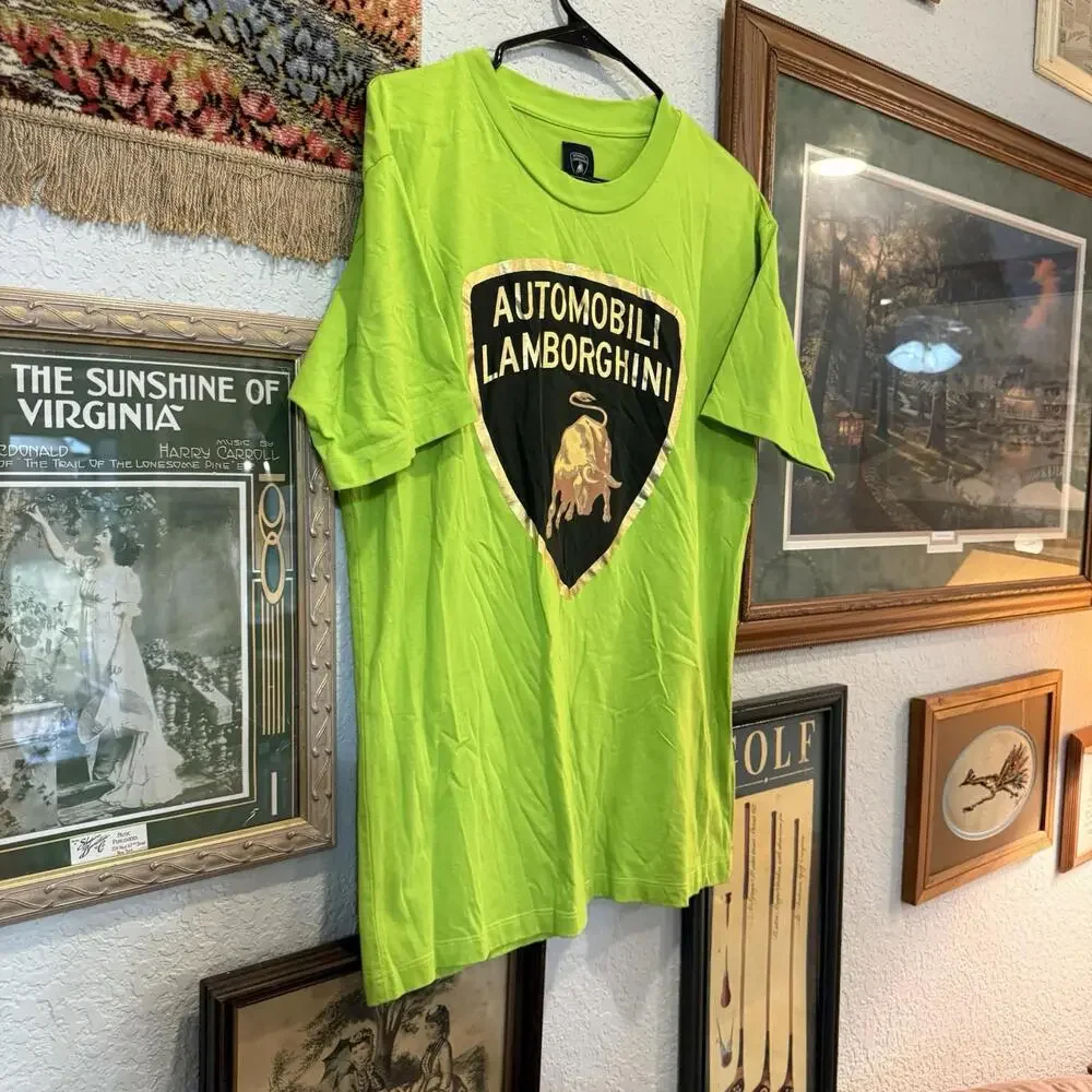 NWOT Automobili Lamborghini Green‎ Shirt Mens Size Medium Swinger International